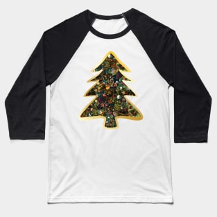Christmas Tree Collage Baseball T-Shirt